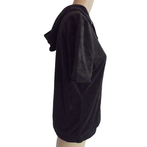 Variations Hoodie Womens Small Dark Charcoal Gray Black Terry Zip Jacket pockets - Picture 5 of 8